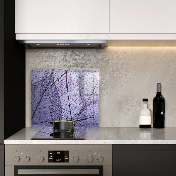 Tűzhelyvédő üveglap Levelek erekkel