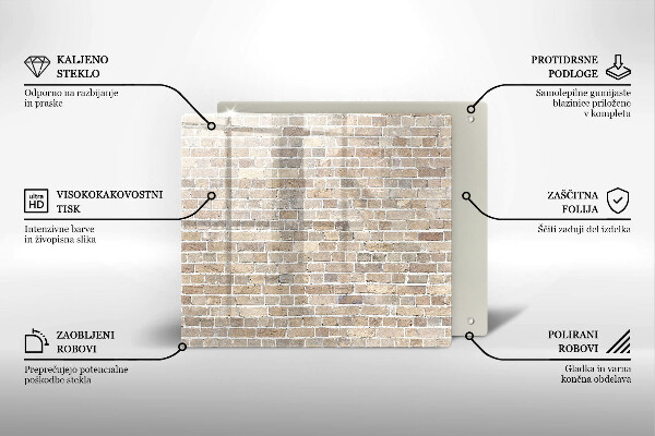 Tűzhelyvédő üveglap Világos téglafal