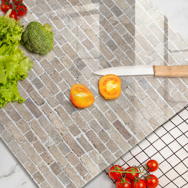 Tűzhelyvédő üveglap Világos téglafal