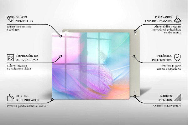 Tűzhelyvédő üveglap Pasztell tollak