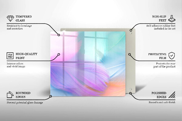 Tűzhelyvédő üveglap Pasztell tollak