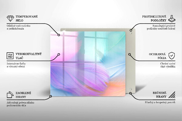 Tűzhelyvédő üveglap Pasztell tollak