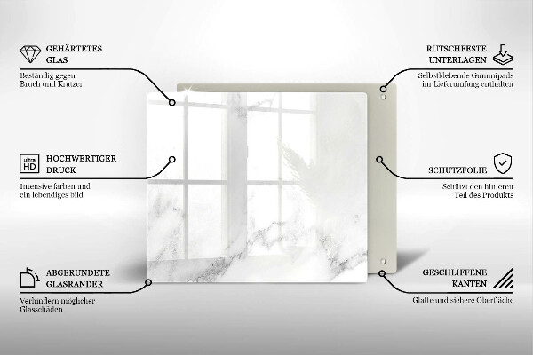 Tűzhelyvédő üveglap Modern márvány