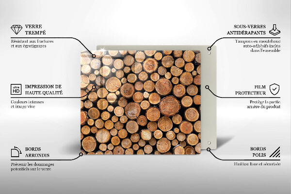 Tűzhelyvédő üveglap Fatörzsek