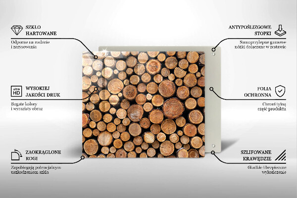 Tűzhelyvédő üveglap Fatörzsek