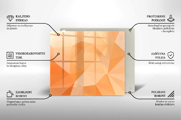 Tűzhelyvédő üveglap Geometriai háttér