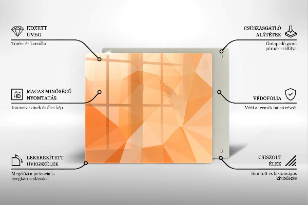 Tűzhelyvédő üveglap Geometriai háttér