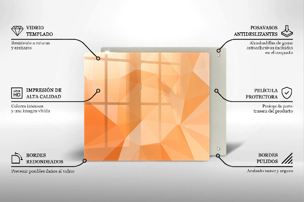Tűzhelyvédő üveglap Geometriai háttér