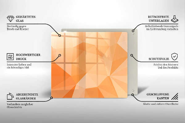 Tűzhelyvédő üveglap Geometriai háttér