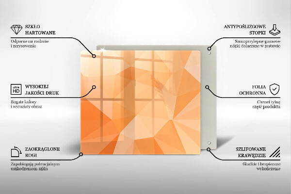 Tűzhelyvédő üveglap Geometriai háttér