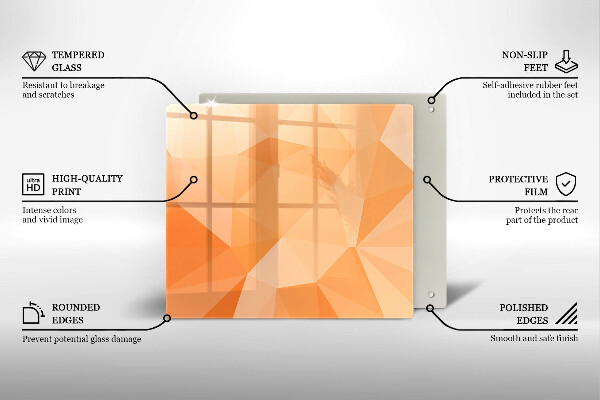 Tűzhelyvédő üveglap Geometriai háttér