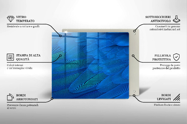 Tűzhelyvédő üveglap Madártollak