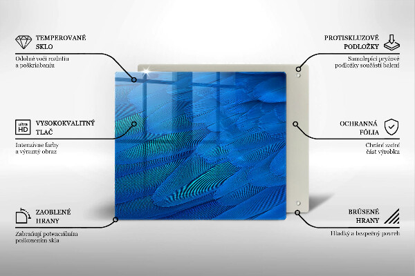 Tűzhelyvédő üveglap Madártollak