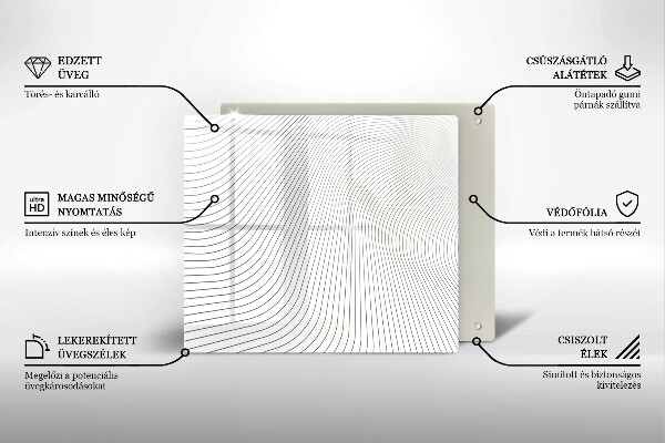 Tűzhelyvédő üveglap Modern vonalak minta