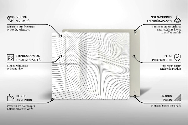 Tűzhelyvédő üveglap Modern vonalak minta