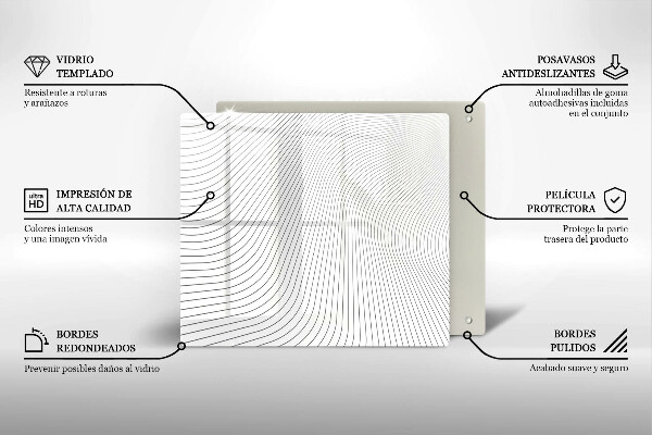 Tűzhelyvédő üveglap Modern vonalak minta