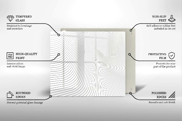 Tűzhelyvédő üveglap Modern vonalak minta