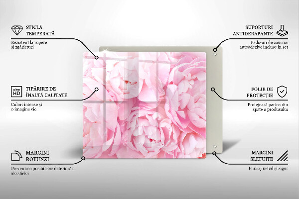 Tűzhelyvédő üveglap Finom bazsarózsa