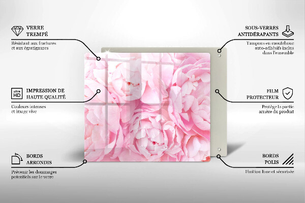 Tűzhelyvédő üveglap Finom bazsarózsa