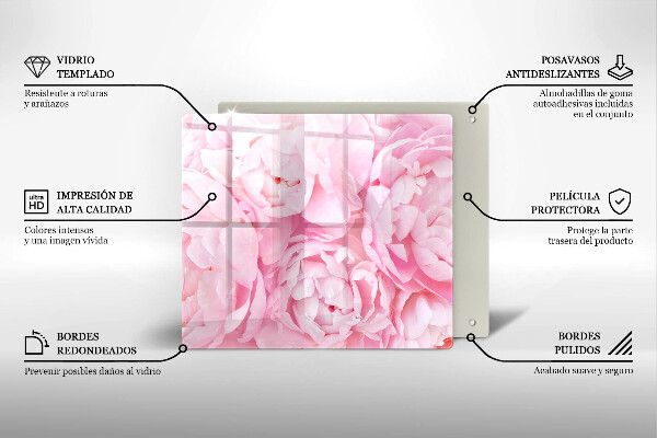 Tűzhelyvédő üveglap Finom bazsarózsa