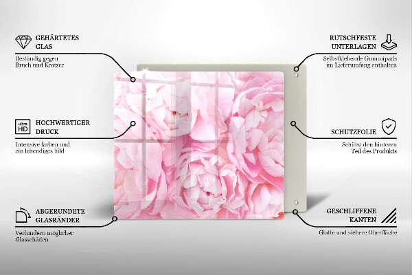 Tűzhelyvédő üveglap Finom bazsarózsa