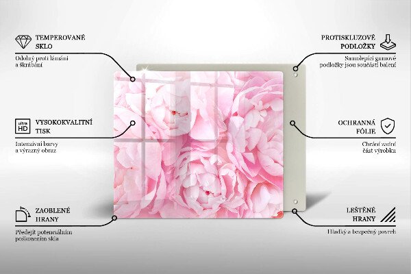 Tűzhelyvédő üveglap Finom bazsarózsa