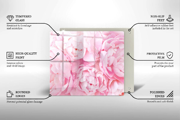 Tűzhelyvédő üveglap Finom bazsarózsa