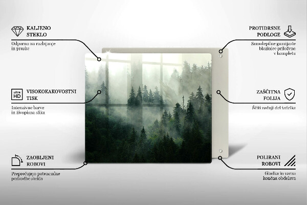 Tűzhelyvédő üveglap Ködös erdei táj