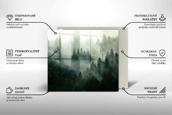 Tűzhelyvédő üveglap Ködös erdei táj