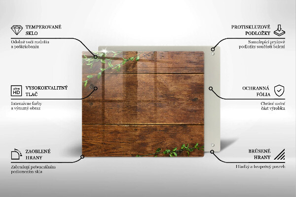 Tűzhelyvédő üveglap Fa táblák és levelek