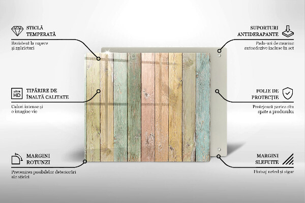 Tűzhelyvédő üveglap Színes vintage táblák