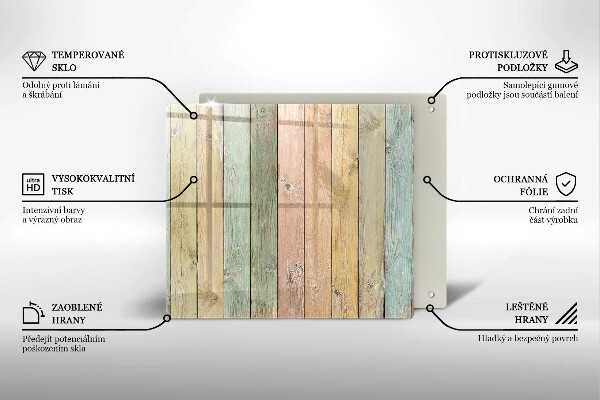 Tűzhelyvédő üveglap Színes vintage táblák