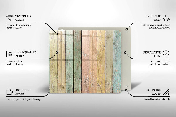 Tűzhelyvédő üveglap Színes vintage táblák