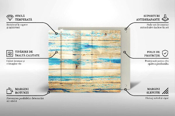 Tűzhelyvédő üveglap Retro fa táblák