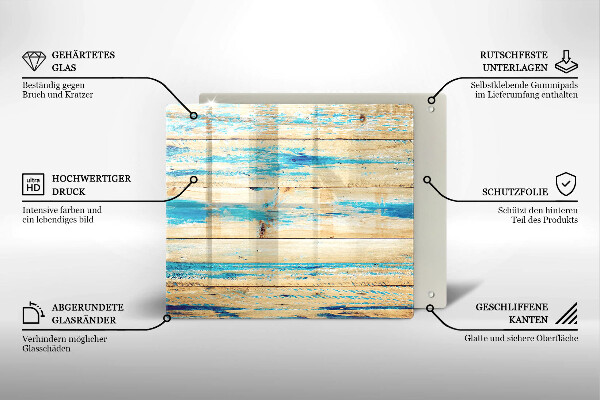 Tűzhelyvédő üveglap Retro fa táblák