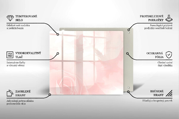 Tűzhelyvédő üveglap Pasztell rózsák háttér