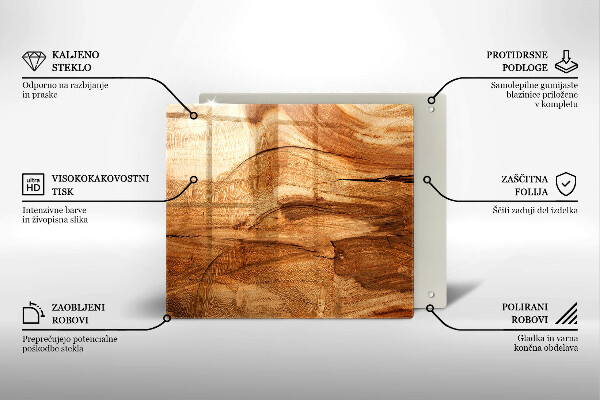 Tűzhelyvédő üveglap Fa tábla textúra