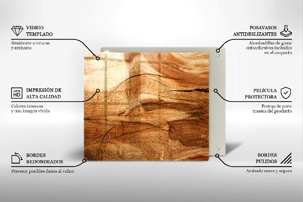Tűzhelyvédő üveglap Fa tábla textúra