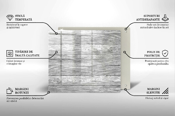 Tűzhelyvédő üveglap Régi fa táblák