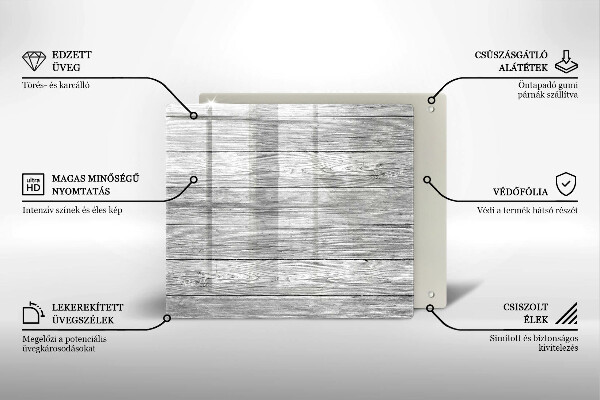 Tűzhelyvédő üveglap Régi fa táblák