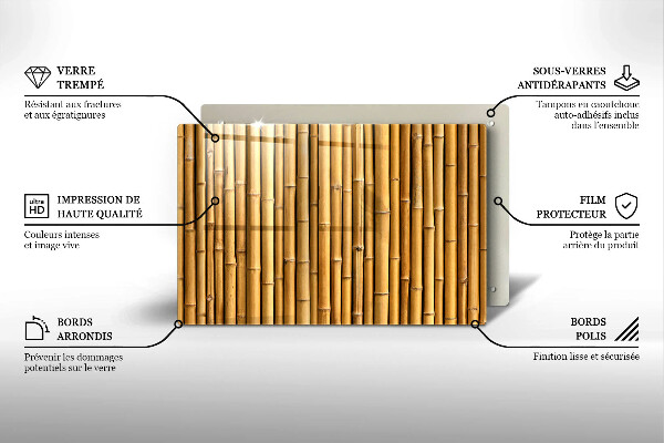 Tűzhelyvédő üveglap Természet boho bambusz