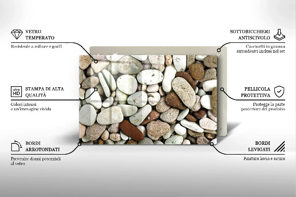 Tűzhelyvédő üveglap Kis kövek háttér