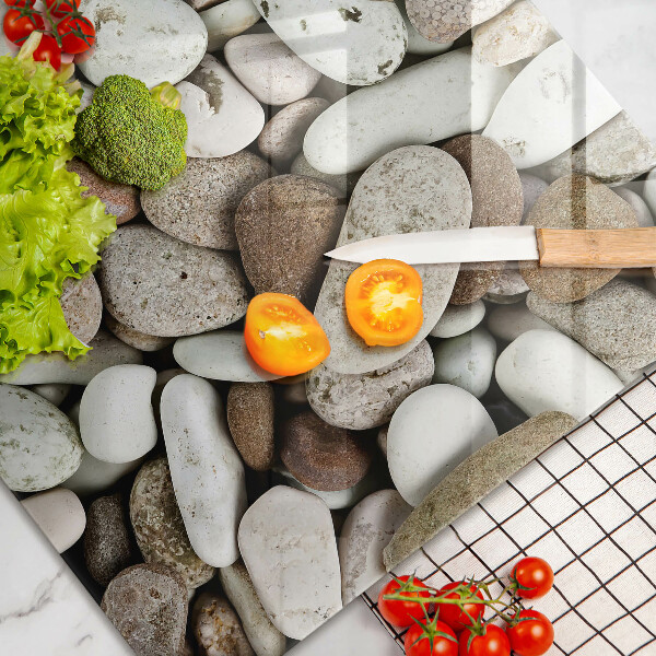 Tűzhelyvédő üveglap Kis kövek háttér