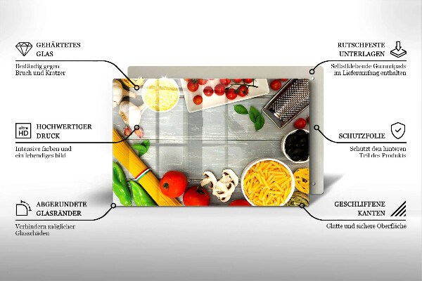 Tűzhelyvédő üveglap Konyhai étel