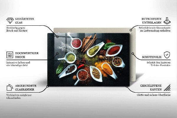 Főzőlap védő üveglap Konyhai fűszerek