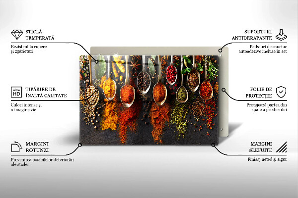 Főzőlap védő üveglap Fűszeres kanalak