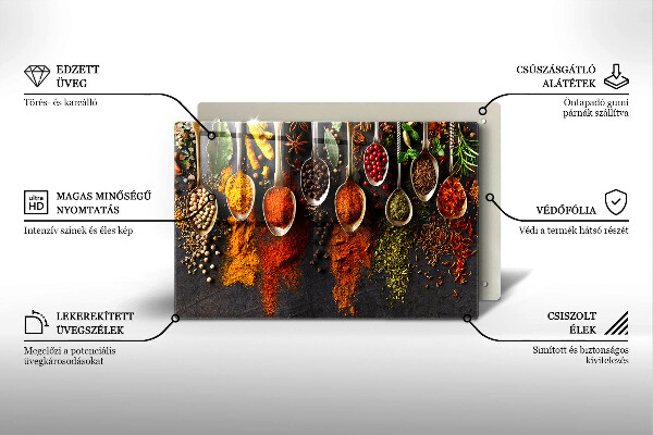 Főzőlap védő üveglap Fűszeres kanalak