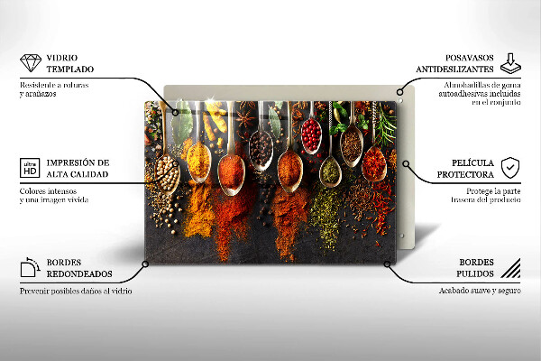 Főzőlap védő üveglap Fűszeres kanalak