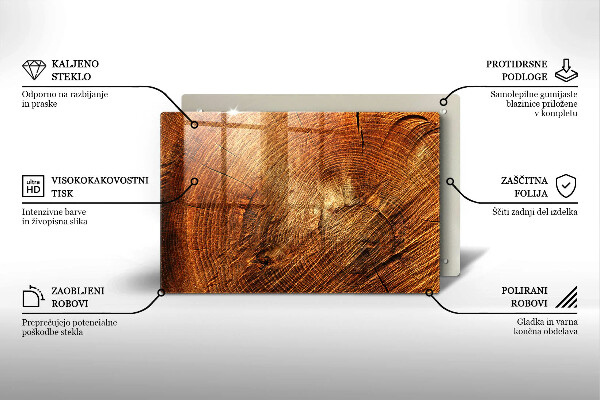 Tűzhelyvédő üveglap A fa fa erezete