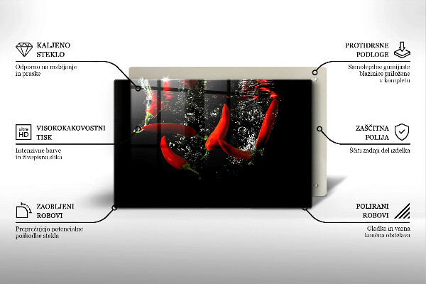 Főzőlap védő üveglap Chili paprika vízben